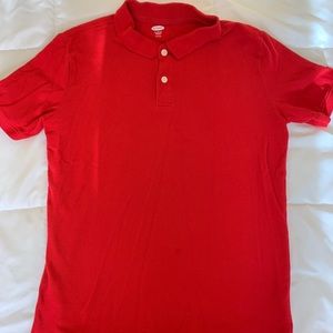 Red polo shirt